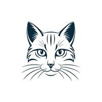 Simple Cat face silhouette with white background vector