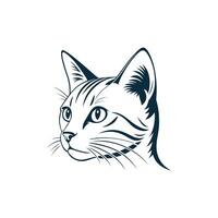 Simple Cat face silhouette design vector