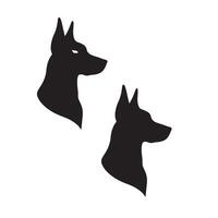 Simple Dog silhouette Style with white background template vector