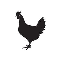 Creative Simple Hen silhouette with white background vector