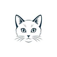 Creative Simple Cat face silhouette design vector