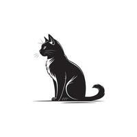 Creative Simple Cat silhouette Style with white background template vector