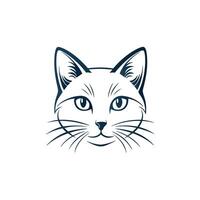 Creative Simple Cat face silhouette Style background vector
