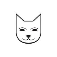 Simple Cat face silhouette Style background vector