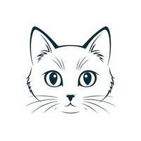 Simple Cat face silhouette Style design vector