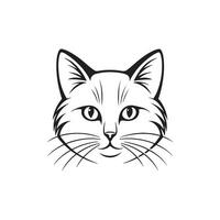 Creative Simple Cat face silhouette with white background vector