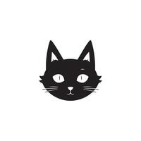 Simple Cat face silhouette Style with white background design vector