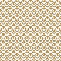 Japanese seamless pattern of gold waves on white background. Asian traditional texture. Luxury geometric design vector