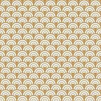 Japanese seamless pattern of gold waves on white background. Asian traditional geometric design vector