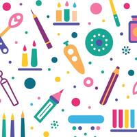 a colorful pattern with various objects and items vector