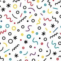 seamless pattern with colorful shapes and lines vector
