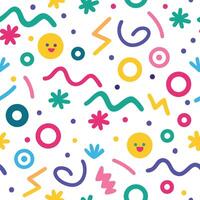 a colorful pattern with various shapes and colors vector