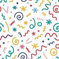 seamless pattern with colorful shapes and lines vector