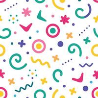 seamless pattern with colorful shapes and lines vector