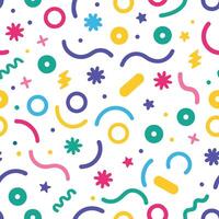 seamless pattern with colorful shapes and stars vector