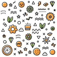 a colorful set of icons and symbols vector