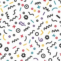 a colorful pattern with various shapes and lines vector