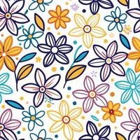 floral seamless pattern with colorful flowers vector