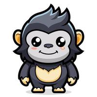 a cartoon monkey with big eyes and a big nose vector