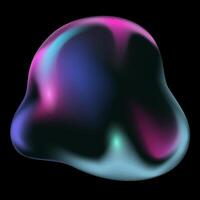 Vibrant bubble. Bright color shape on black. Vivid multicolored blurred gradients graphic design. illustration. vector