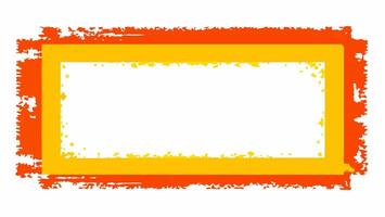 Red and orange grunge frame, rectangle grunge on white background for your presentaion or design background vector