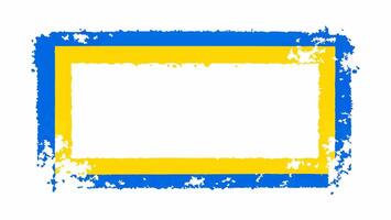 Yellow and blue grunge frame, rectangle grunge on white background for your presentaion or design background vector