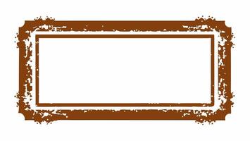 Brown grunge frame, rectangle grunge on white background for your presentaion or design background vector