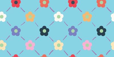 St. Valentine's day seamless floral and line pattern vector
