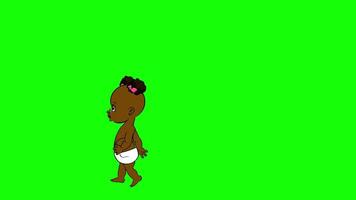 Cartoon baby is running and running video