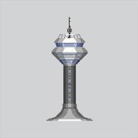 Pixel art illustration Airport Control Tower. Pixelated Plane Tower. Airport Control Tower Airplane icon pixelated for the pixel art game and icon for website and game. old school retro. vector