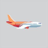 Pixel art illustration Airplane Flight. Pixelated Plane Air. Airplane Flight Air icon pixelated for the pixel art game and icon for website and game. old school retro. vector