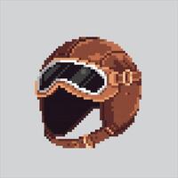 Pixel art illustration Pilot Hat. Pixelated Captain Head Gear. Pilot Captain Hat Headgear icon pixelated for the pixel game and icon for website and game. old school retro vector
