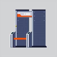 Pixel art illustration Airport Gate. Pixelated Scanner Gate. Scanner Gate Airport Metal Detector icon pixelated for the pixel art game and icon for website and game. old school retro. vector