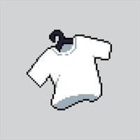 Pixel illustration Hanged Clothes. Pixelated Hanged Shirt. Hanged Clothes shirt icon pixelated for the pixel art game and icon for website and game. old school retro. vector