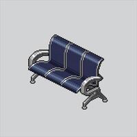 Pixel art Waiting Room Chairs. Pixelated Public Chairs. Public Waiting Room Chairs icon pixelated for the pixel art game and icon for website and game. old school retro. vector