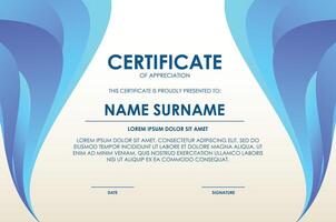 modern wave abstract design award certificate vector