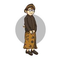 man in traditional Javanese clothes vector