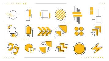 Set modern geometric shape memphis design retro elements. vector