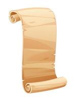 Parchment banner scroll paper with curled edges, perfect for text or design elements. Cartoon illustration vector