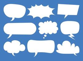 Set of various blank speech and thought bubbles. Empty speak bubble text, message box, chatting box. Cartoon illustration vector