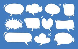 Set of unique comic speech bubbles. Blank empty speak bubble text, message box, chatting box. Cartoon illustration vector