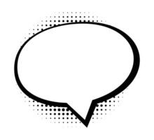 Blank speech bubble with halftone dots background. Cartoon illustration vector