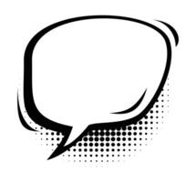 Blank comic speech bubble with halftone dots and dynamic lines. Cartoon illustration vector