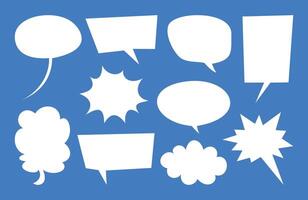 Collection of various blank speech bubbles and comic elements. Speak bubble text, message box, chatting box. Cartoon illustration vector