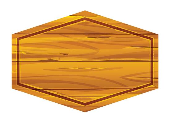 Wooden signboard. Cartoon illustration isolated on white background