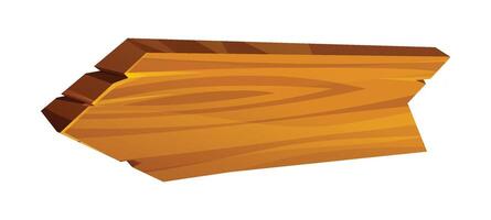 Wooden arrow sign pointing left with textured surface. Illustration isolated on white background vector