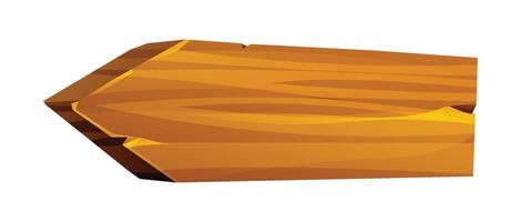 Wooden arrow sign pointing left with textured surface isolated on white background vector