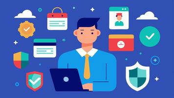 These illustrations can effectively convey the essential activities and responsibilities of a Privacy and Data Protection Officer in a visually engaging manner.. vector