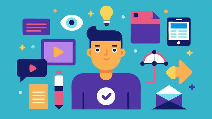 These descriptions can be used to inspire simple illustrations depicting various aspects of a digital content creators work and tools..