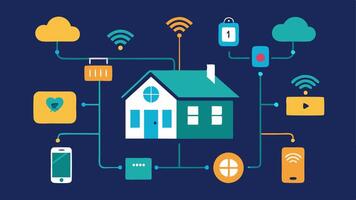 These illustrations can effectively capture the essence of smart home installation and configuration in a visually engaging manner.. vector